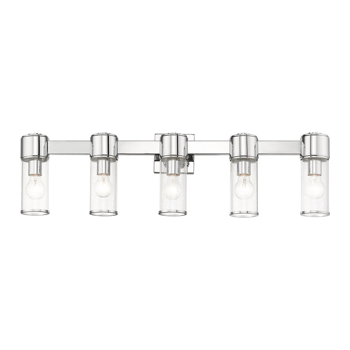5 Light Polished Chrome Large Vanity Sconce