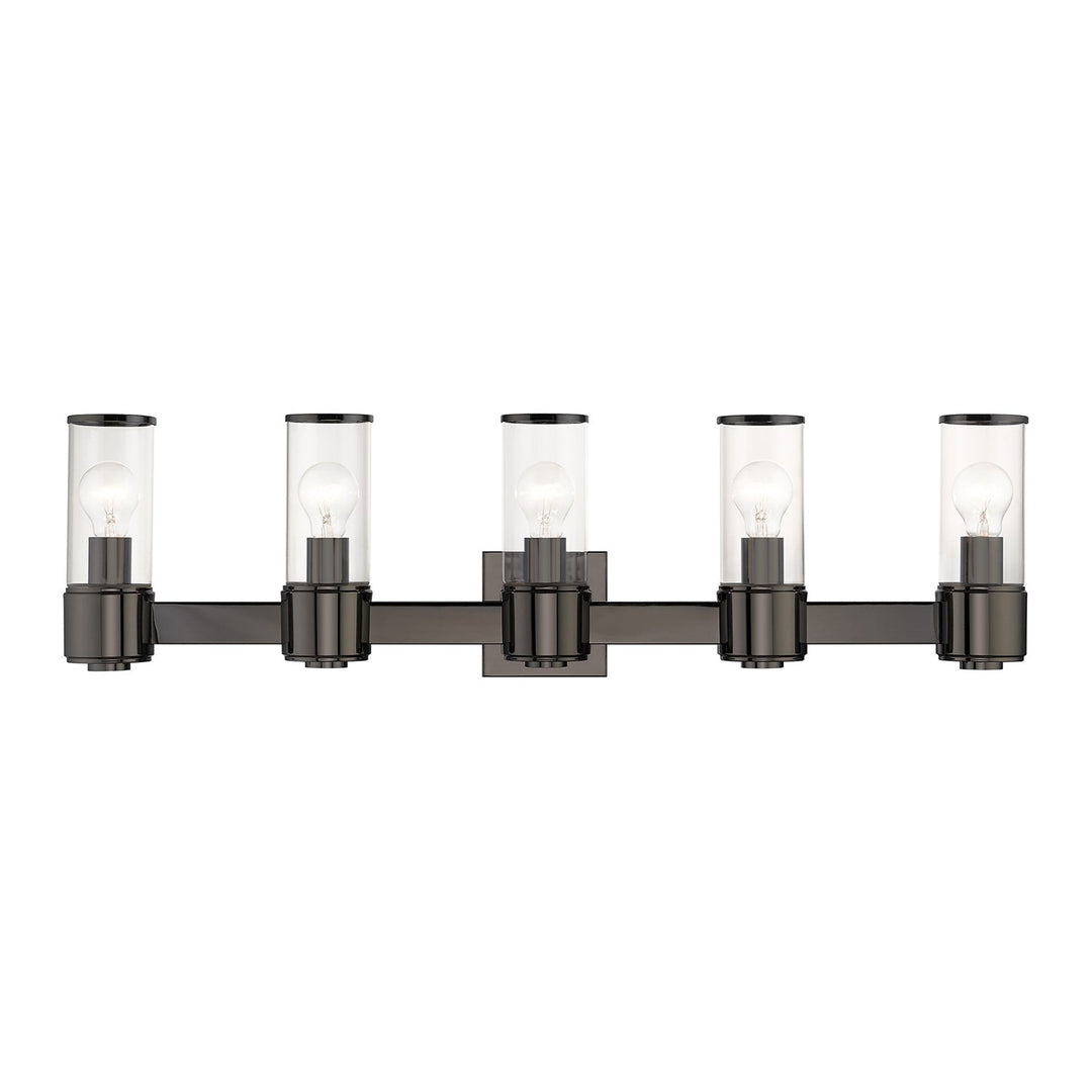 5 Light Black Chrome Large Vanity Sconce by Livex Lighting