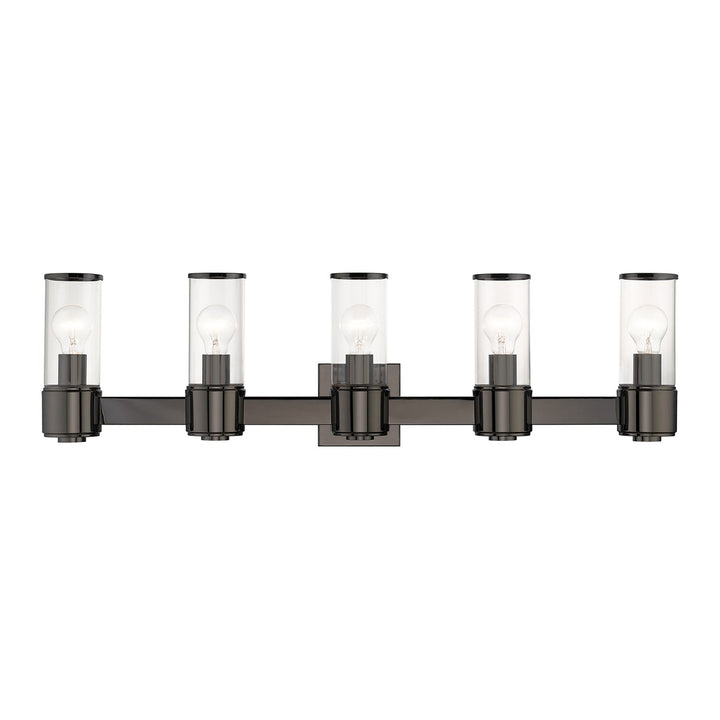 5 Light Black Chrome Large Vanity Sconce by Livex Lighting
