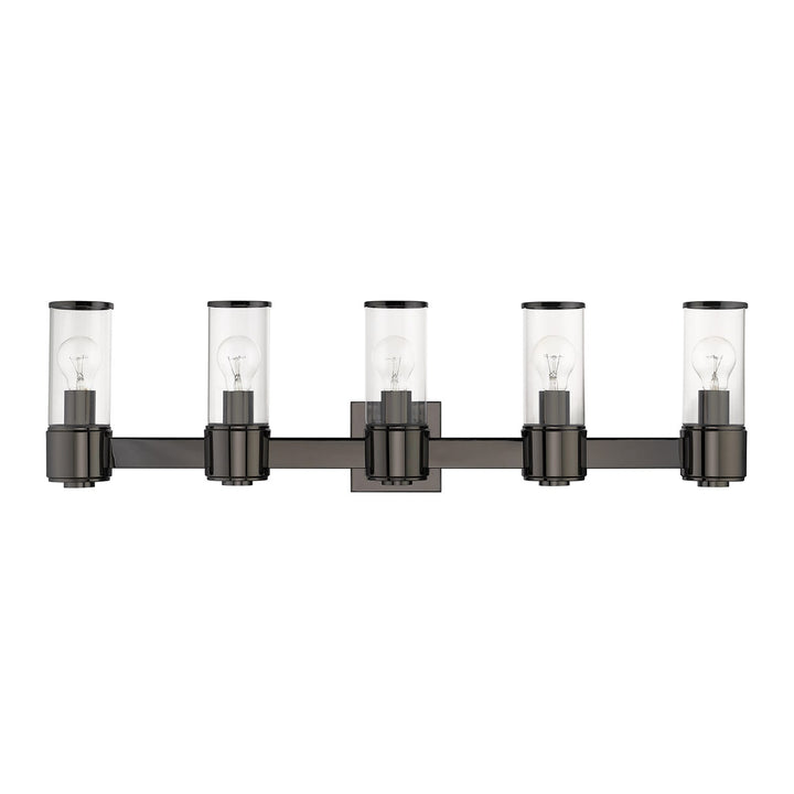 5 Light Black Chrome Large Vanity Sconce