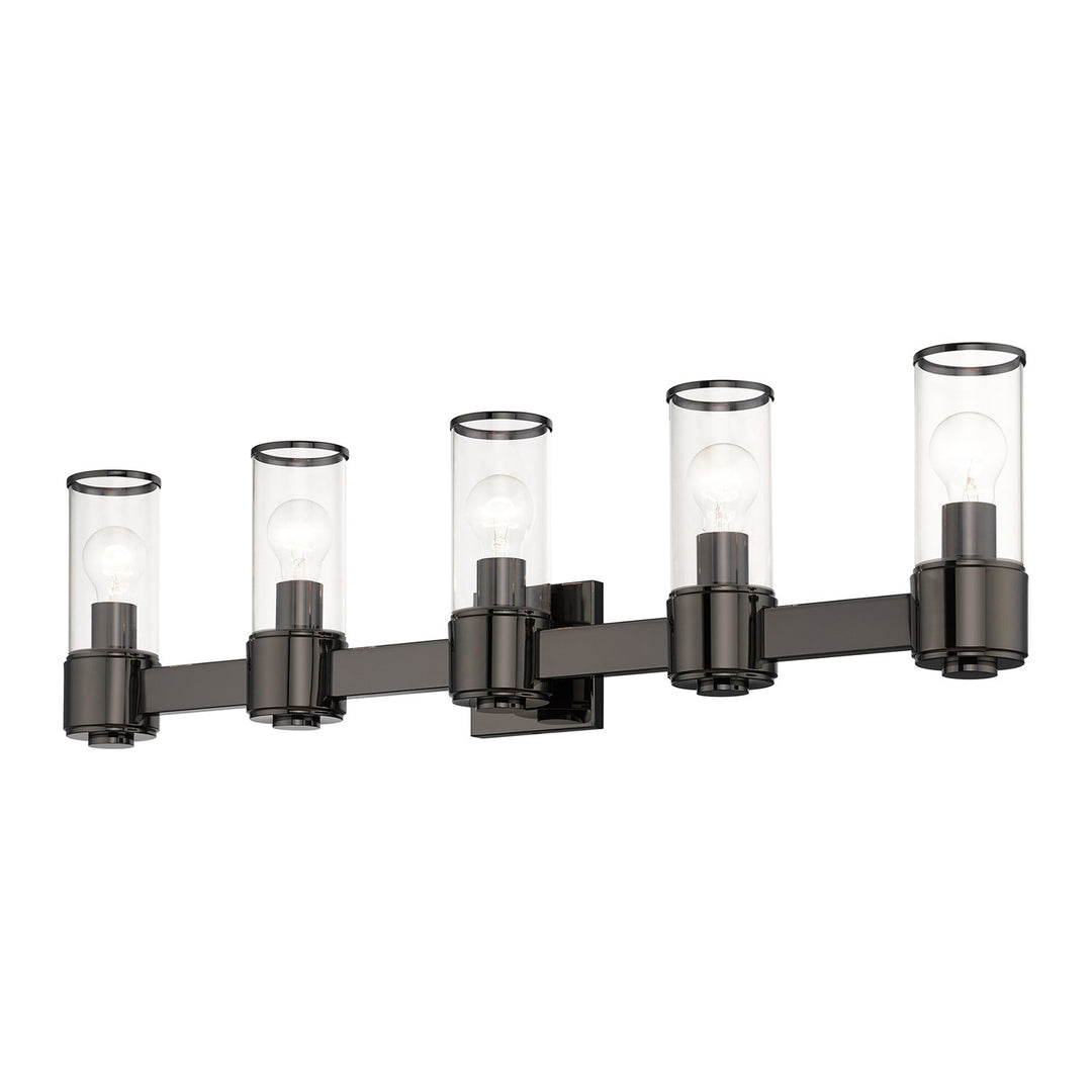 5 Light Black Chrome Large Vanity Sconce