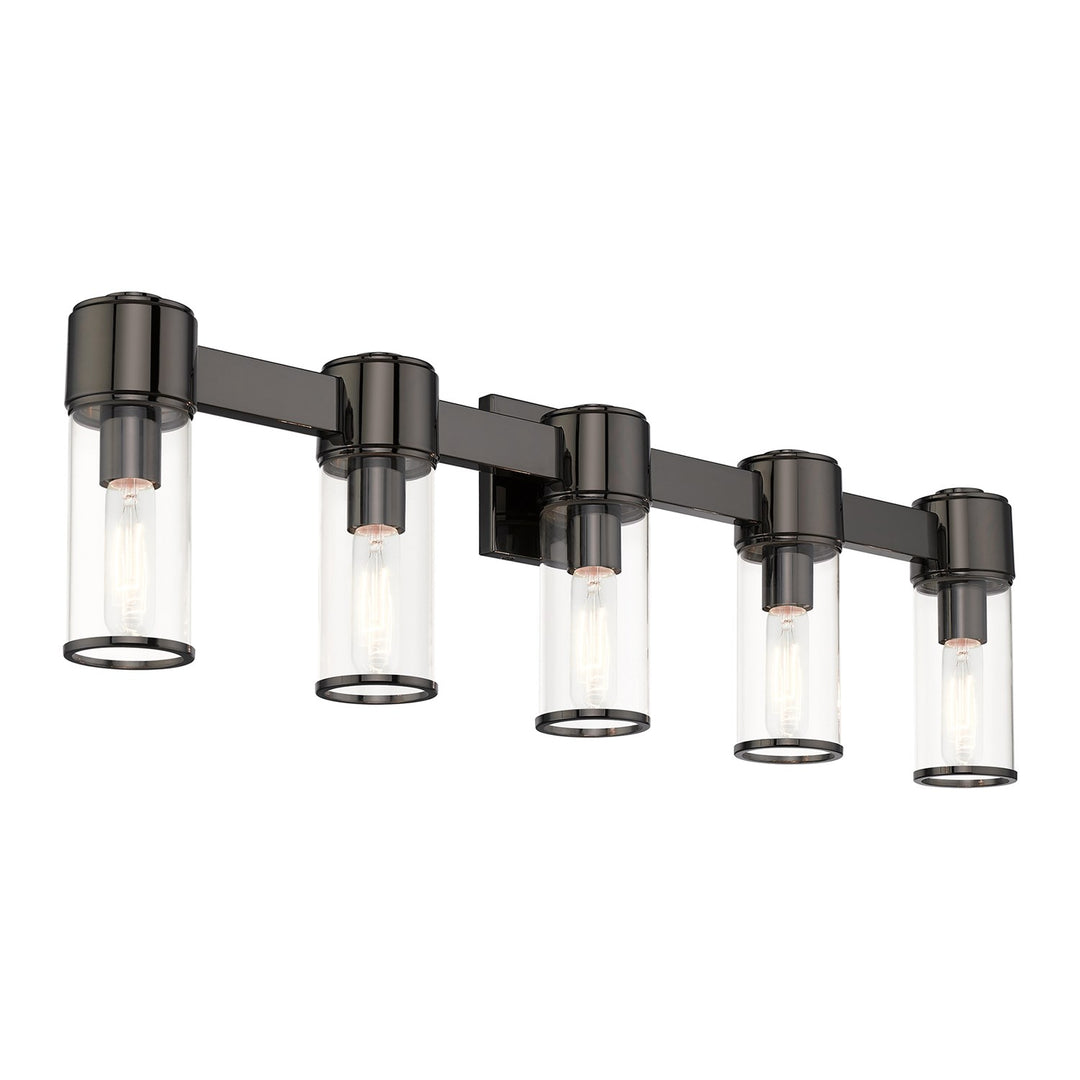 5 Light Black Chrome Large Vanity Sconce