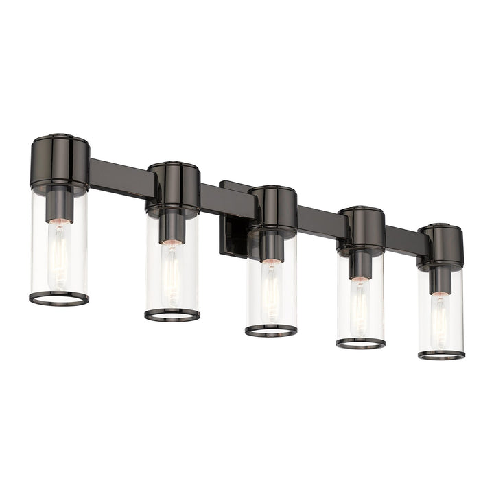 5 Light Black Chrome Large Vanity Sconce