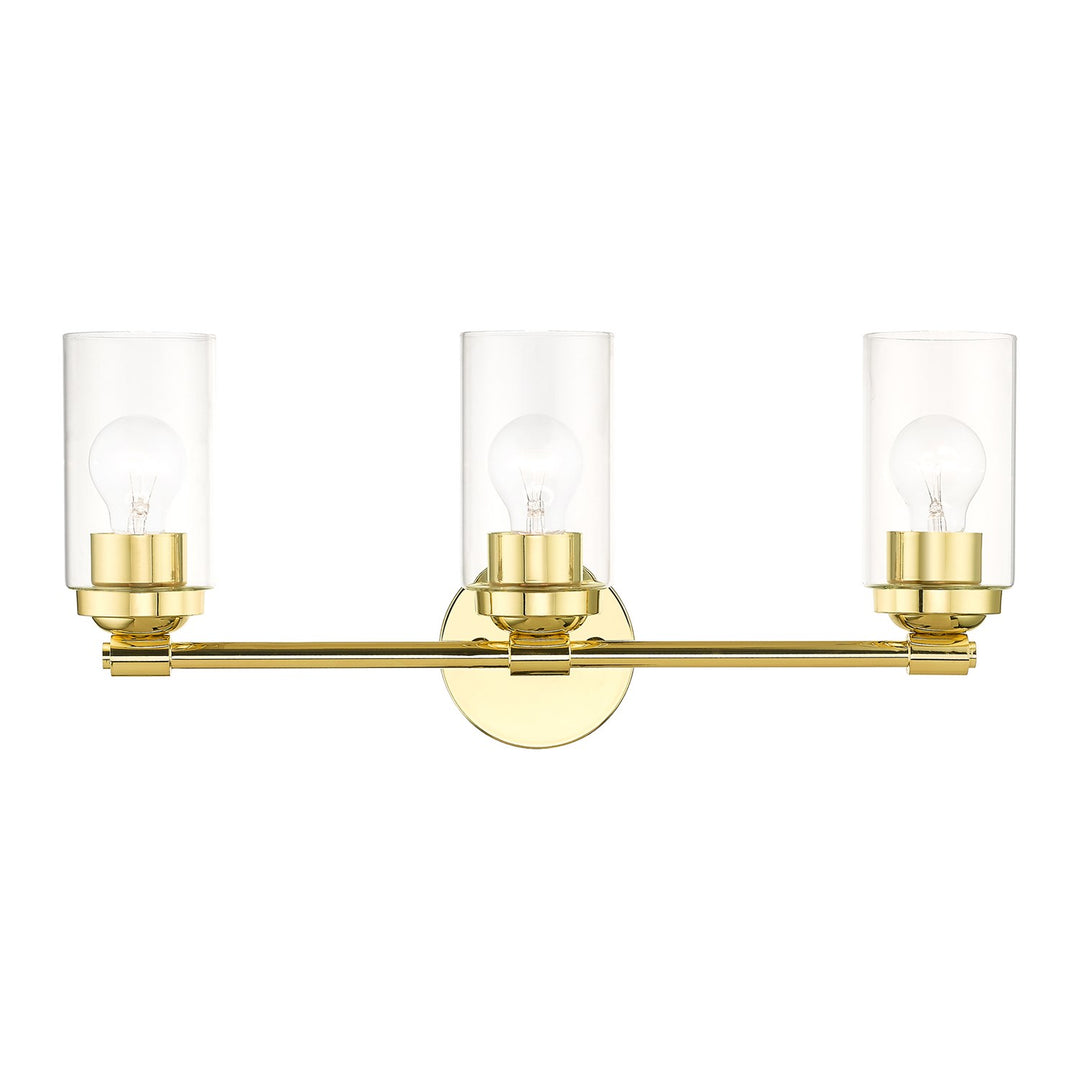 3 Light Polished Brass Vanity Sconce by Livex Lighting