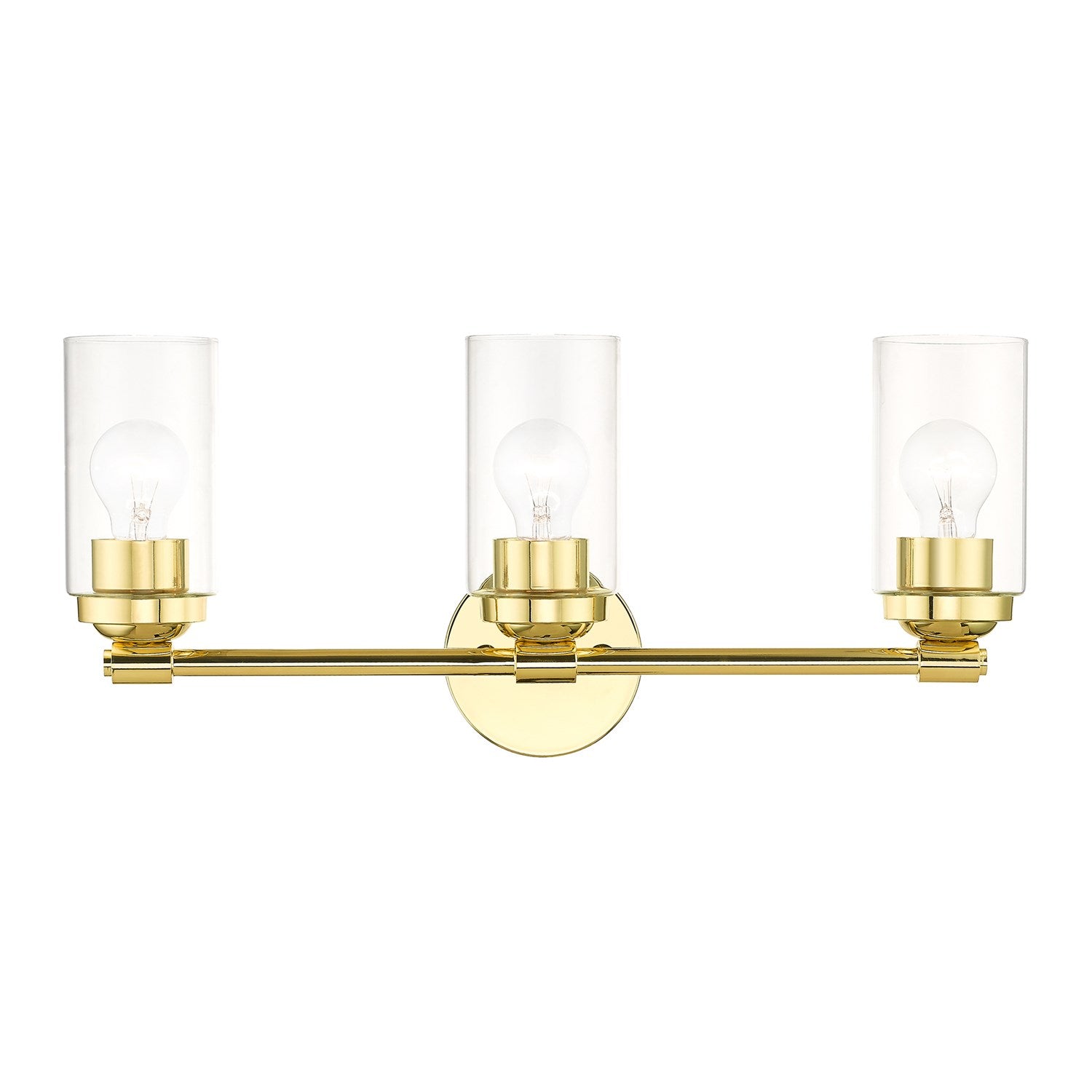 3 Light Polished Brass Vanity Sconce by Livex Lighting