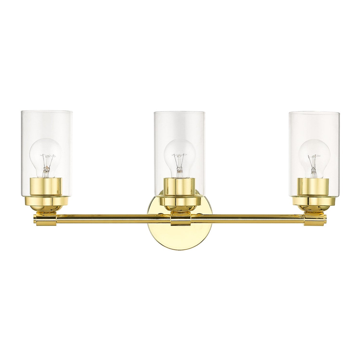 3 Light Polished Brass Vanity Sconce