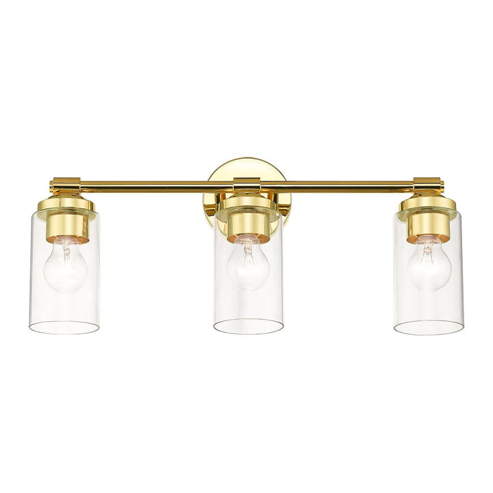 3 Light Polished Brass Vanity Sconce