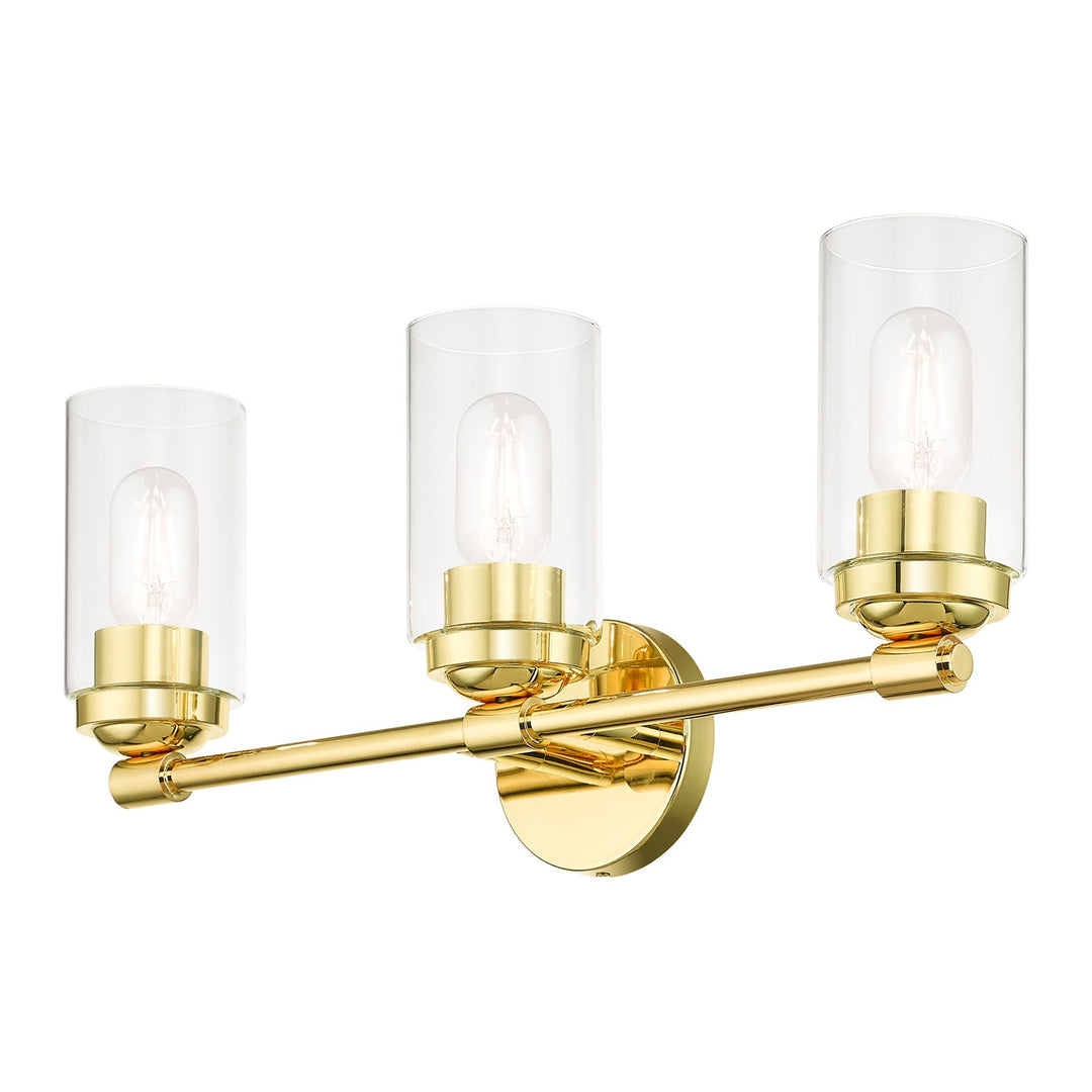 3 Light Polished Brass Vanity Sconce