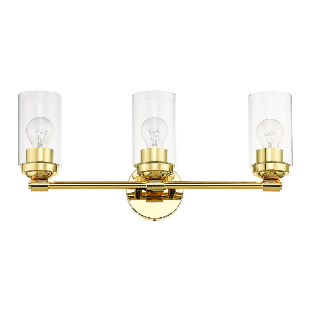 3 Light Polished Brass Vanity Sconce