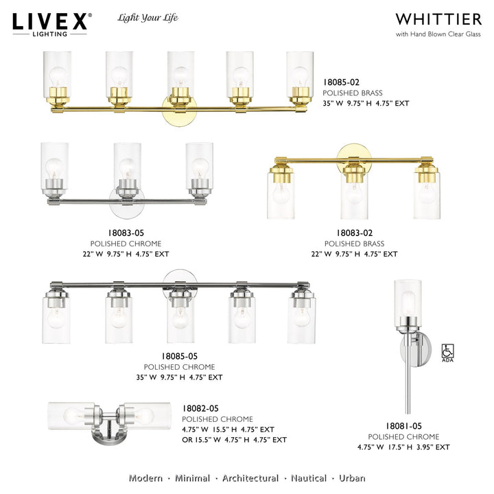 3 Light Polished Chrome Vanity Sconce