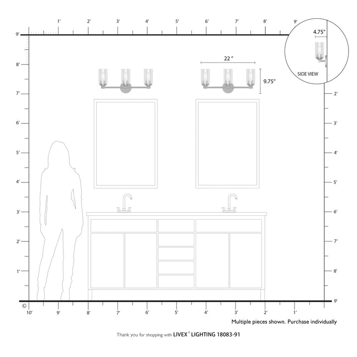 3 Light Brushed Nickel Vanity Sconce