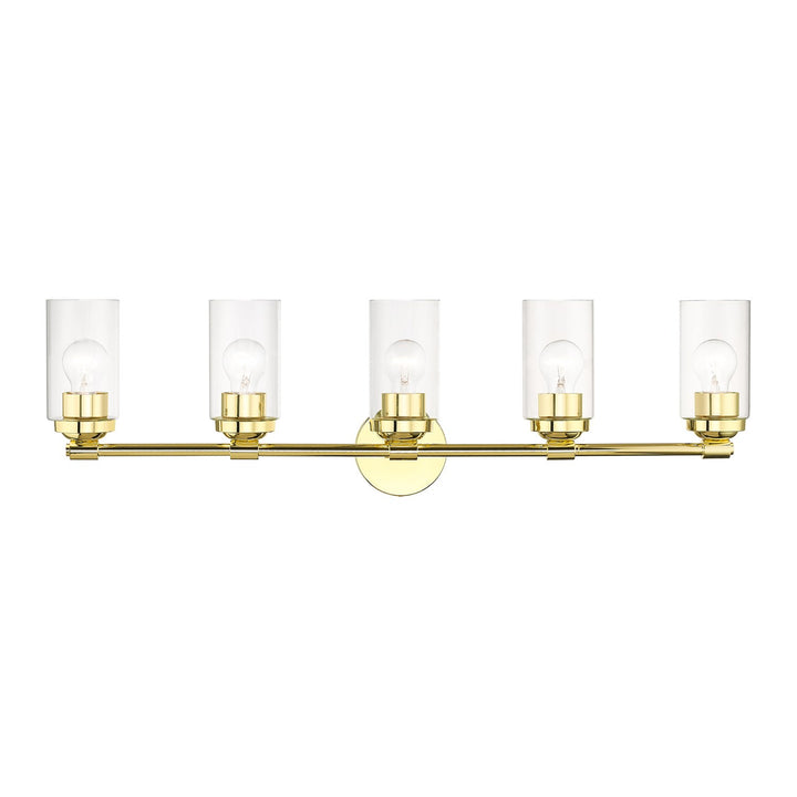 5 Light Polished Brass Large Vanity Sconce by Livex Lighting