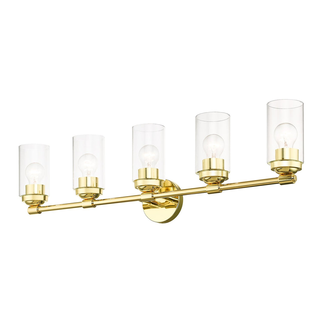 5 Light Polished Brass Large Vanity Sconce