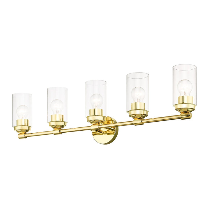 5 Light Polished Brass Large Vanity Sconce