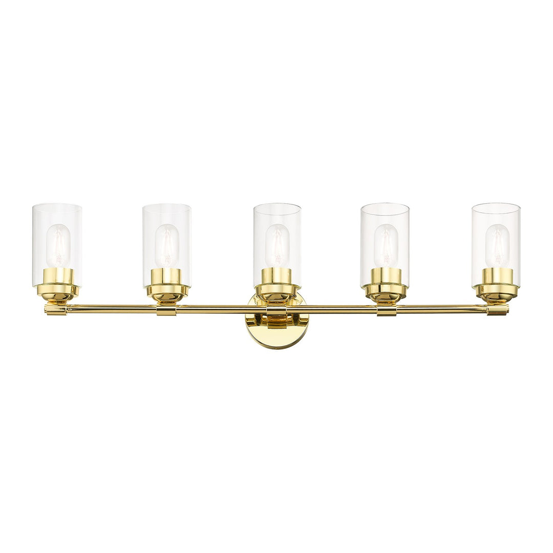 5 Light Polished Brass Large Vanity Sconce