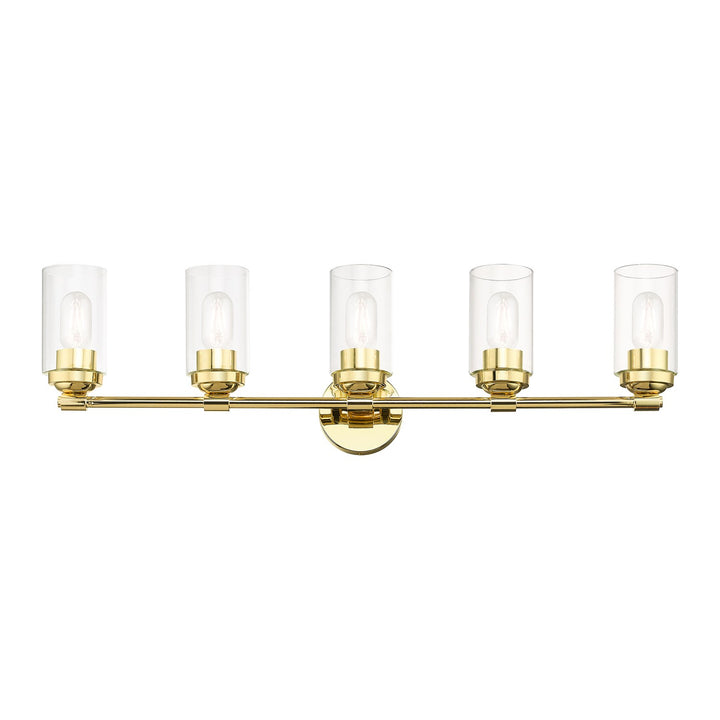 5 Light Polished Brass Large Vanity Sconce