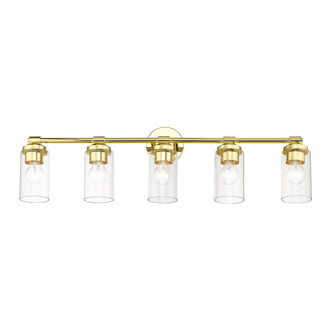 5 Light Polished Brass Large Vanity Sconce