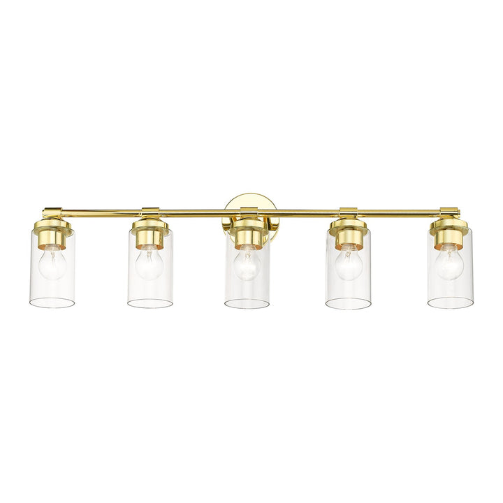 5 Light Polished Brass Large Vanity Sconce
