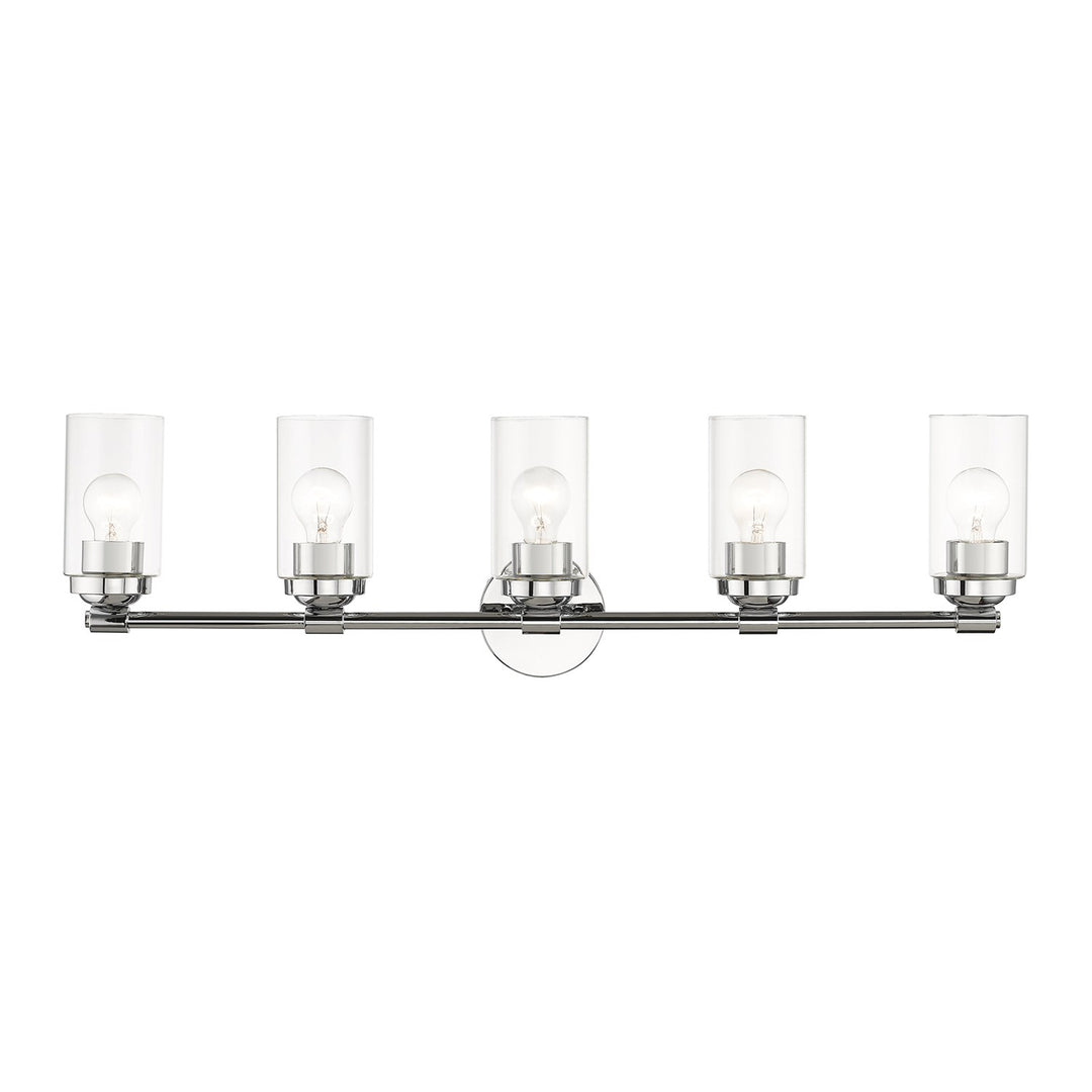 5 Light Polished Chrome Large Vanity Sconce by Livex Lighting