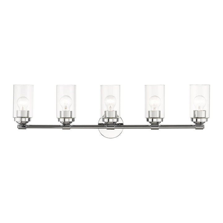 5 Light Polished Chrome Large Vanity Sconce by Livex Lighting