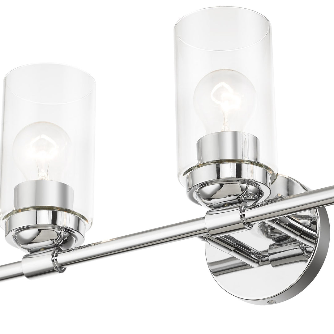 5 Light Polished Chrome Large Vanity Sconce