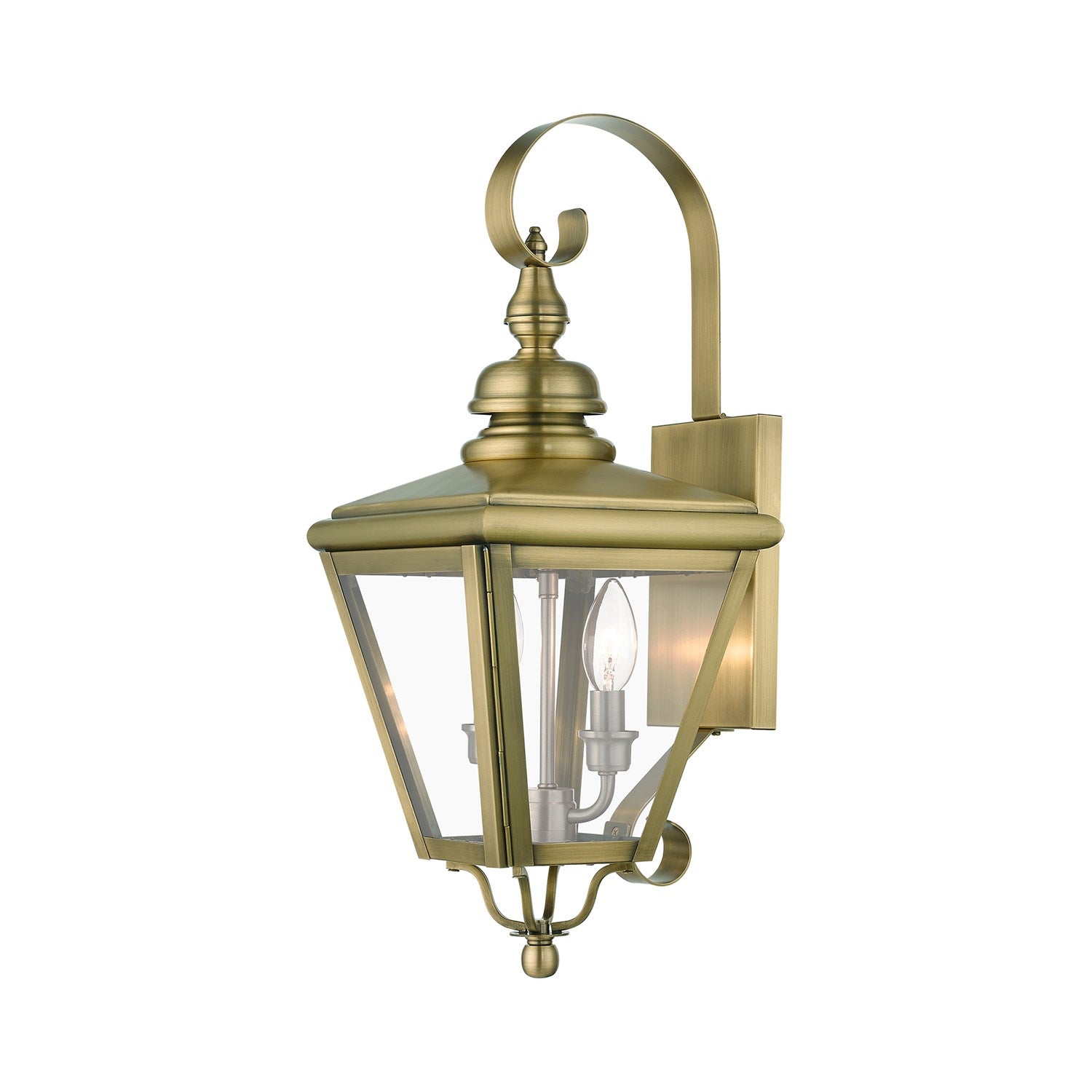 2 Light Antique Brass Outdoor Medium Wall Lantern by Livex Lighting