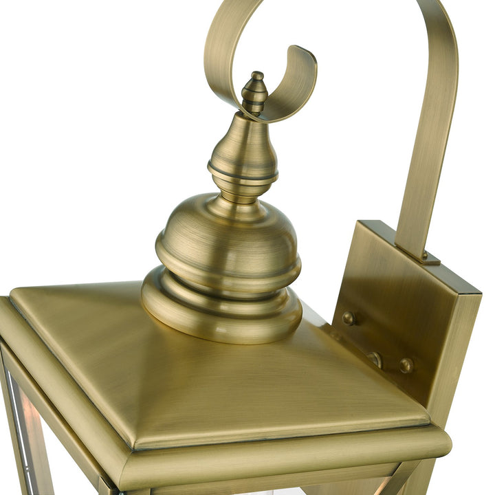 2 Light Antique Brass Outdoor Medium Wall Lantern