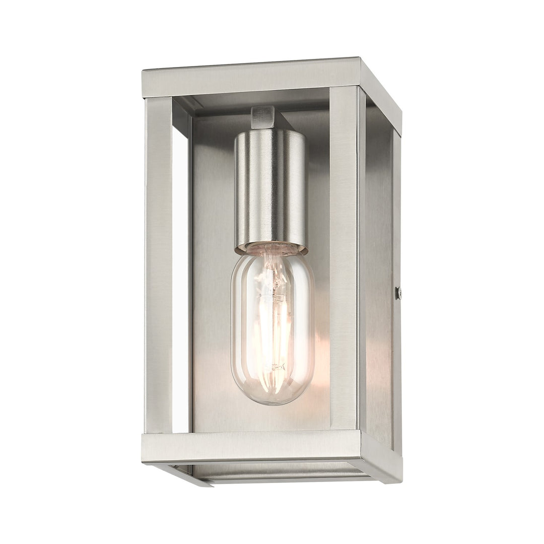 1 Light Brushed Nickel Outdoor Ada Small Wall Lantern