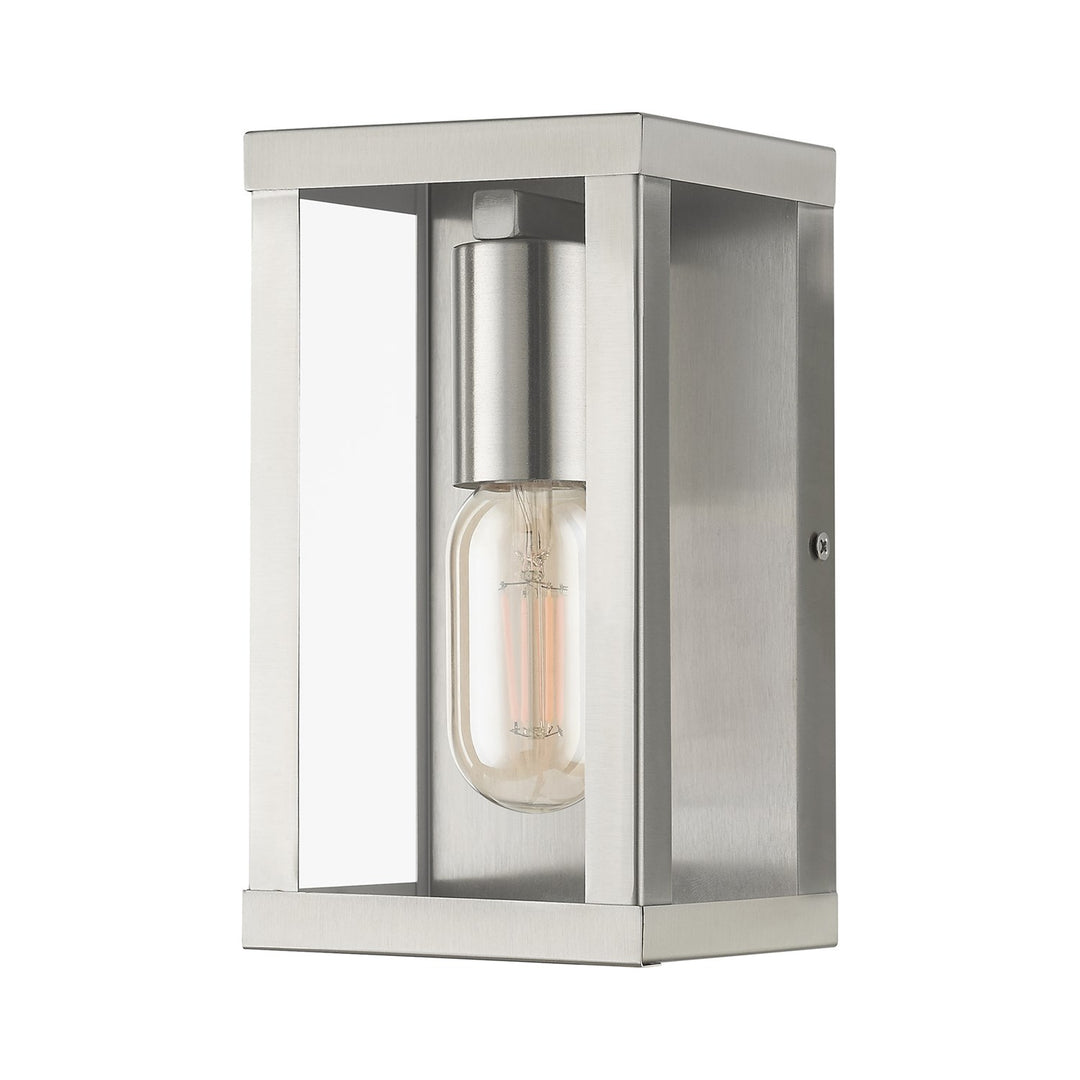 1 Light Brushed Nickel Outdoor Ada Small Wall Lantern