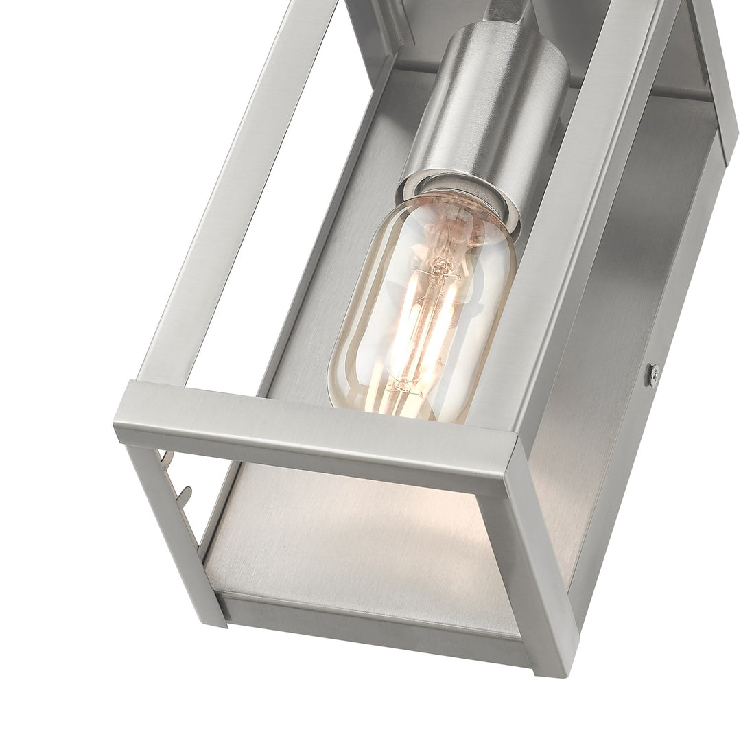 1 Light Brushed Nickel Outdoor Ada Small Wall Lantern