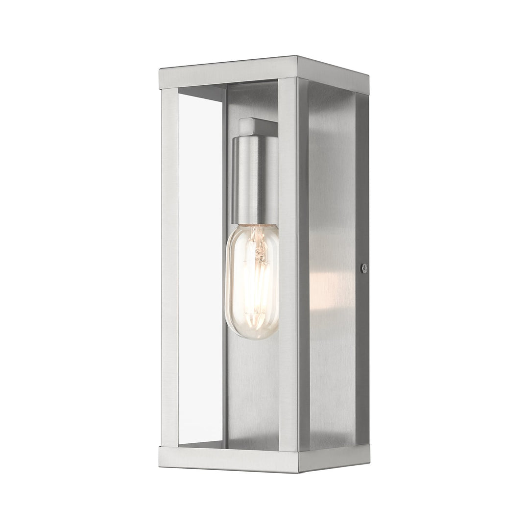 1 Light Brushed Nickel Outdoor Ada Medium Wall Lantern by Livex Lighting