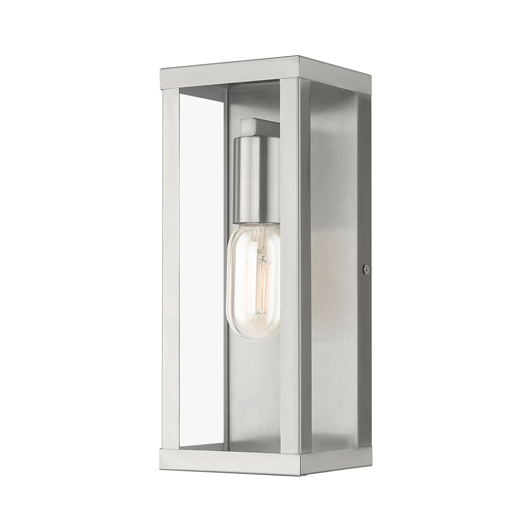 1 Light Brushed Nickel Outdoor Ada Medium Wall Lantern