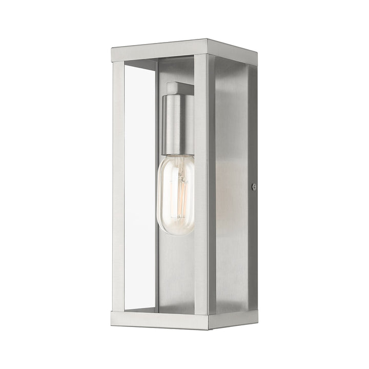1 Light Brushed Nickel Outdoor Ada Medium Wall Lantern