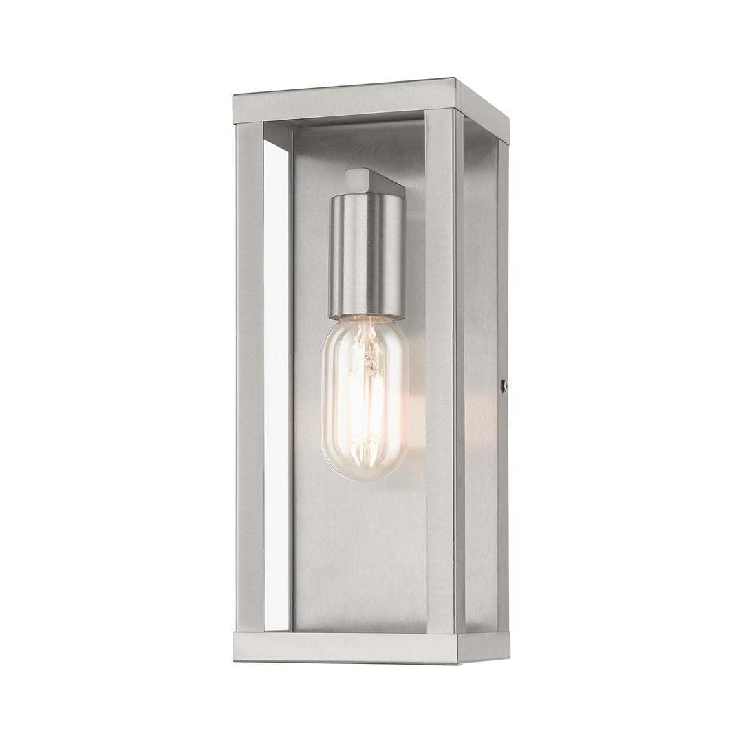 1 Light Brushed Nickel Outdoor Ada Medium Wall Lantern