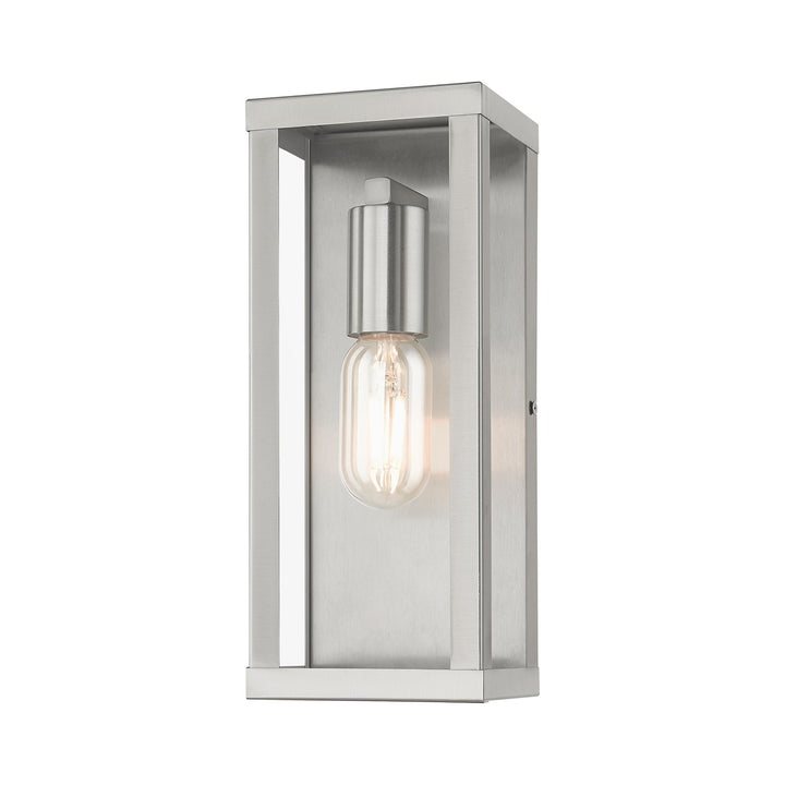 1 Light Brushed Nickel Outdoor Ada Medium Wall Lantern