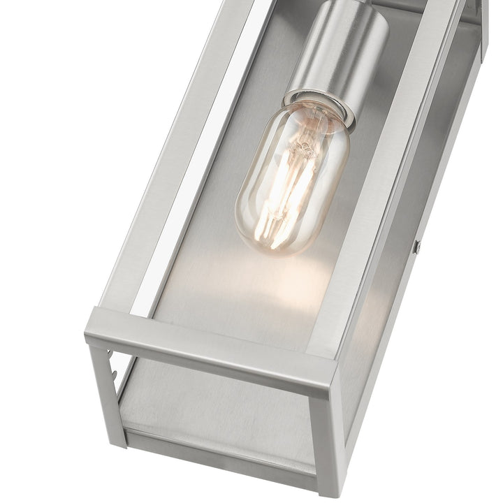 1 Light Brushed Nickel Outdoor Ada Medium Wall Lantern