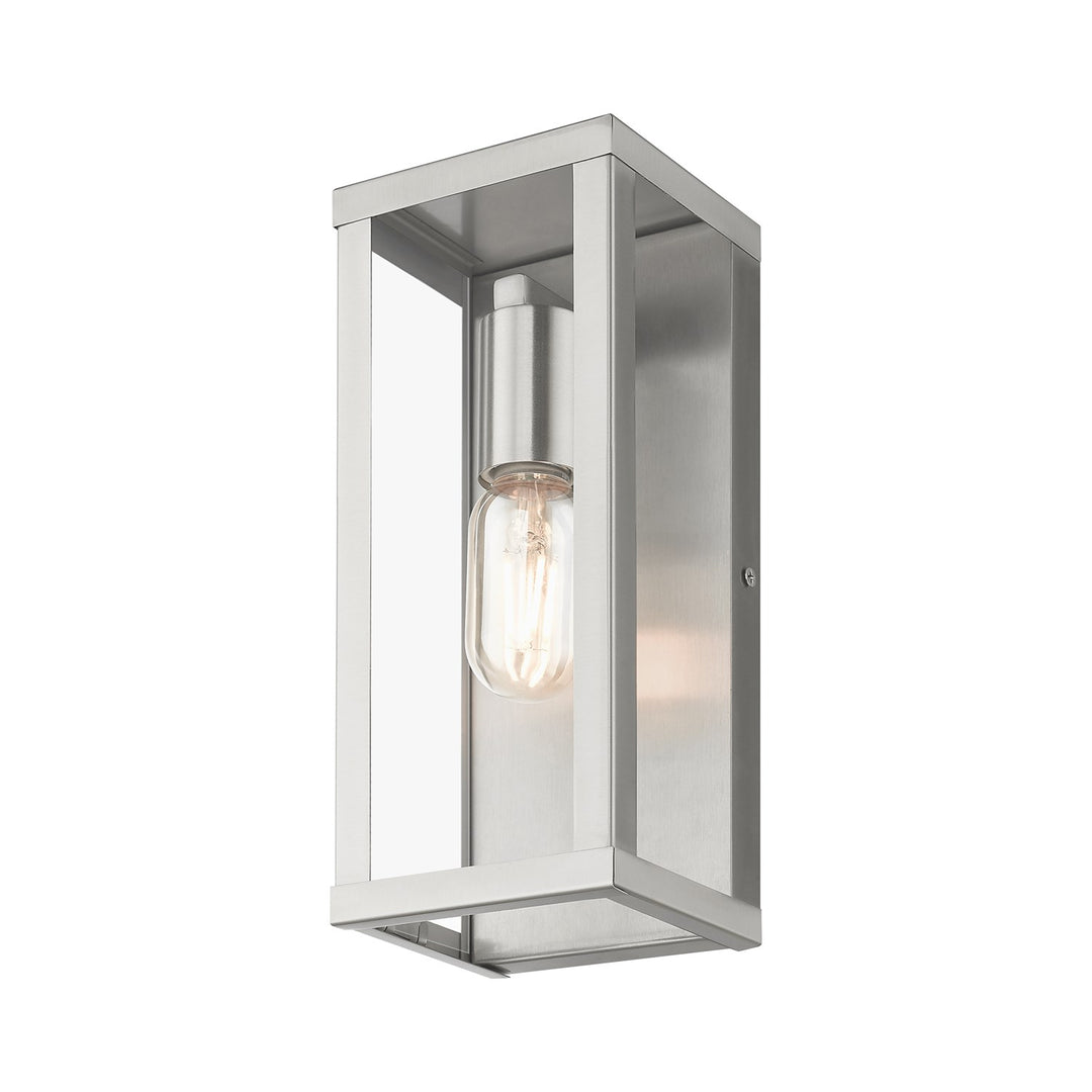 1 Light Brushed Nickel Outdoor Ada Medium Wall Lantern