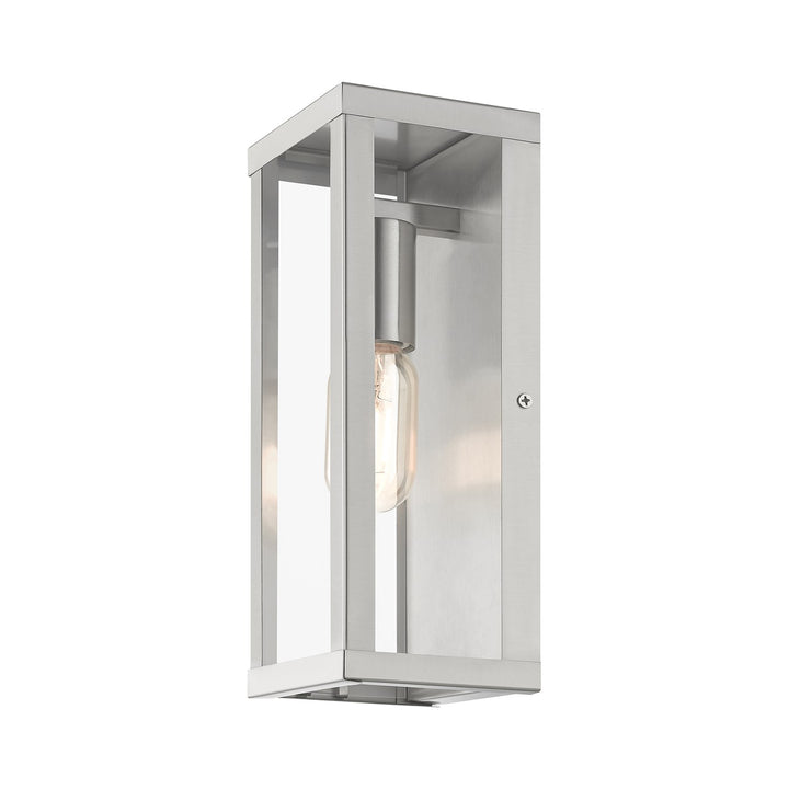 1 Light Brushed Nickel Outdoor Ada Medium Wall Lantern