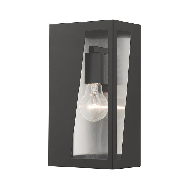 1 Light Black Outdoor Medium Ada Wall Lantern by Livex Lighting