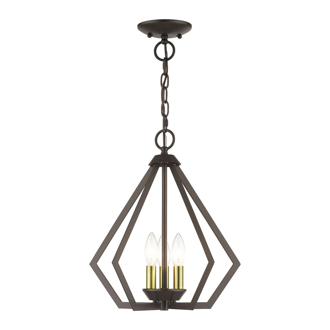 3 Light English Bronze Semi-Flush / Small Pendant by Livex Lighting
