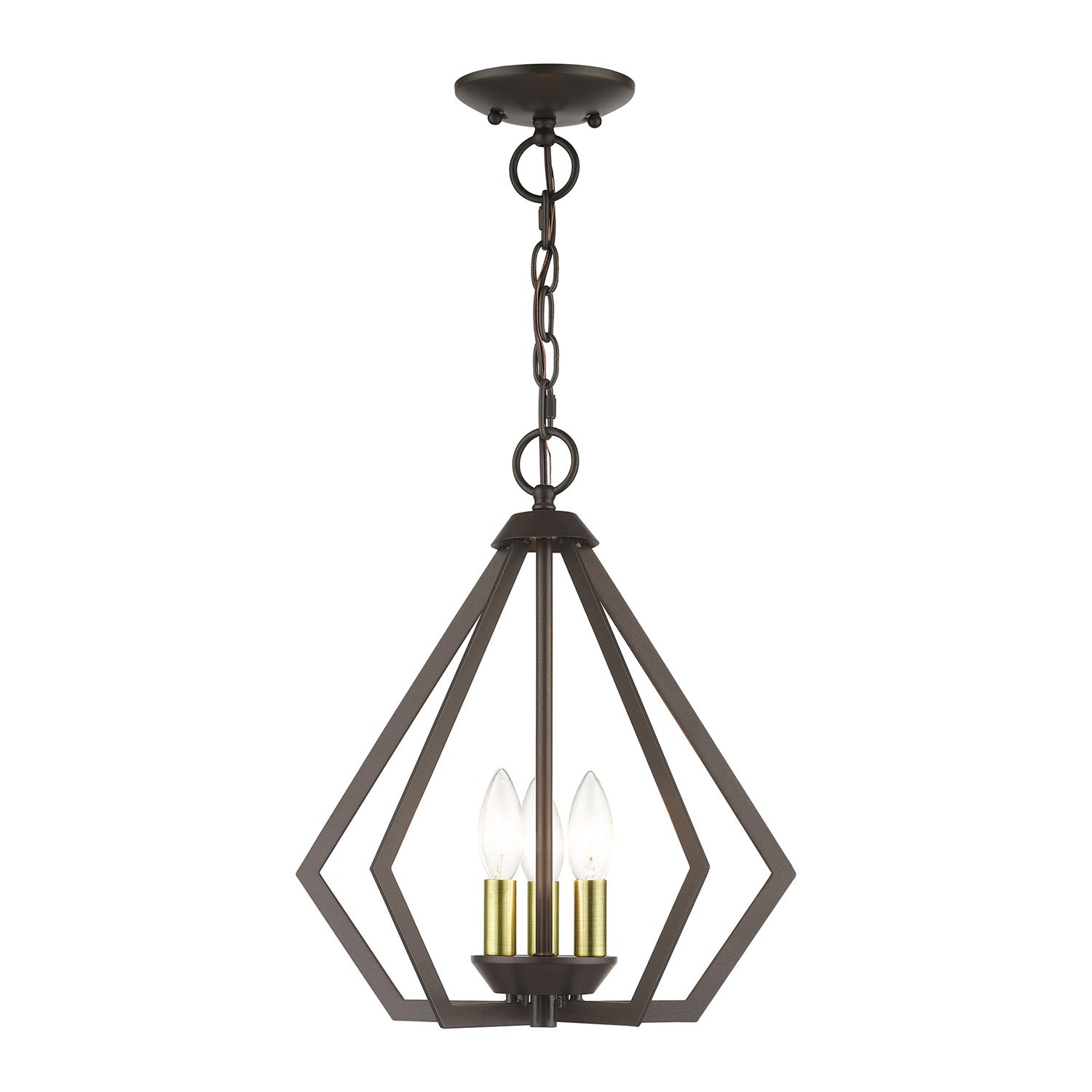 3 Light English Bronze Semi-Flush / Small Pendant by Livex Lighting