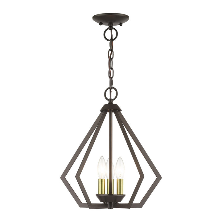 3 Light English Bronze Semi-Flush / Small Pendant by Livex Lighting