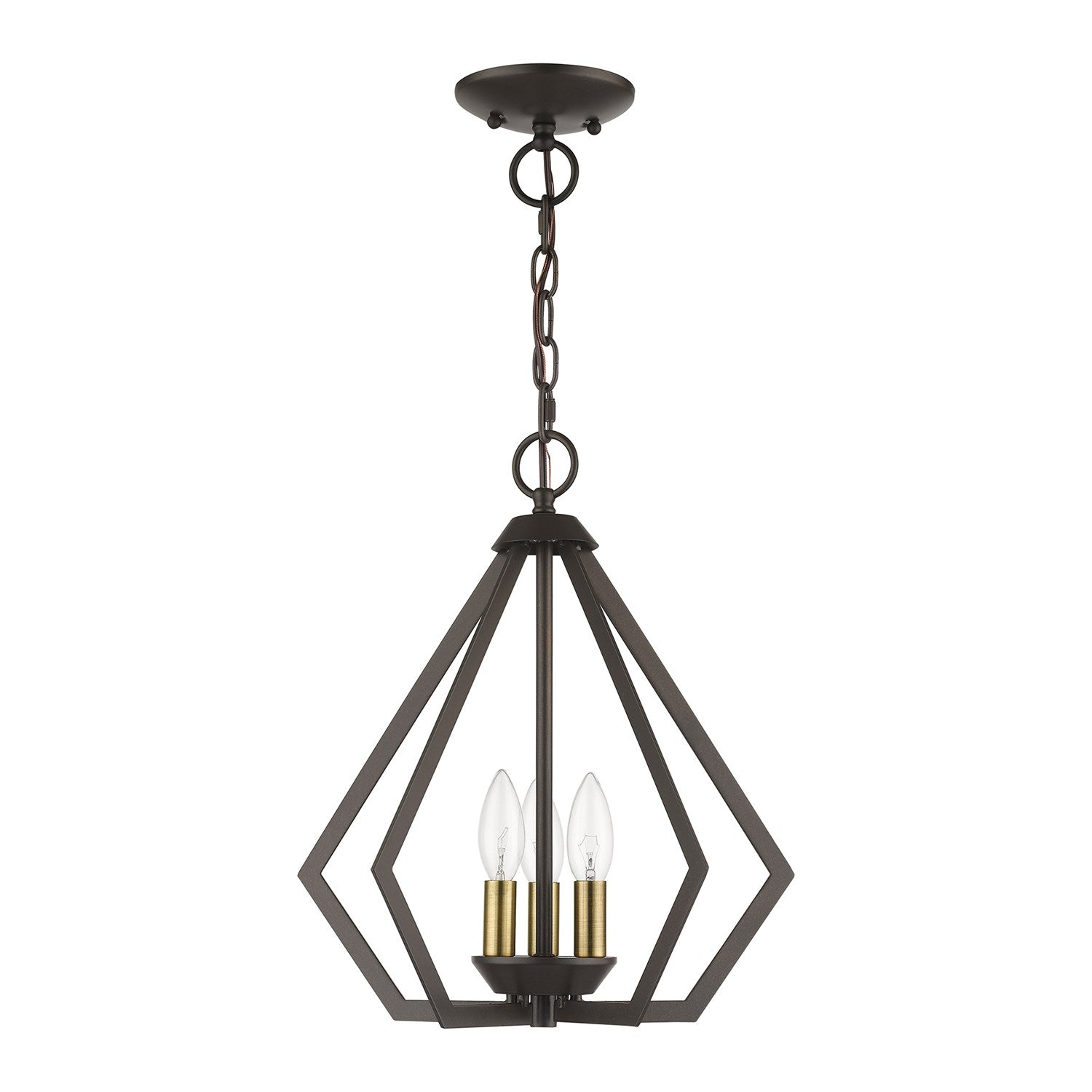 3 Light English Bronze Semi-Flush / Small Pendant