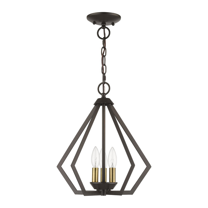 3 Light English Bronze Semi-Flush / Small Pendant