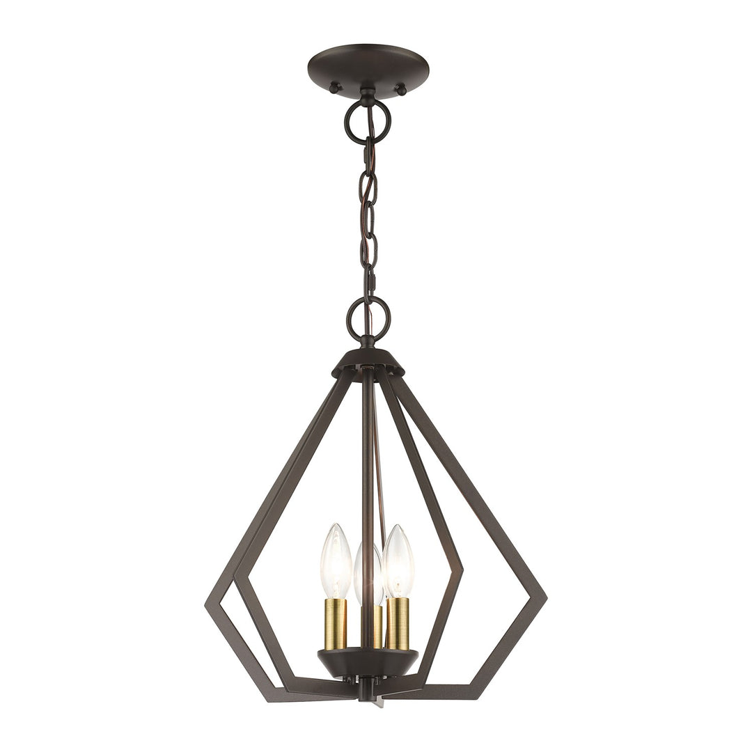 3 Light English Bronze Semi-Flush / Small Pendant