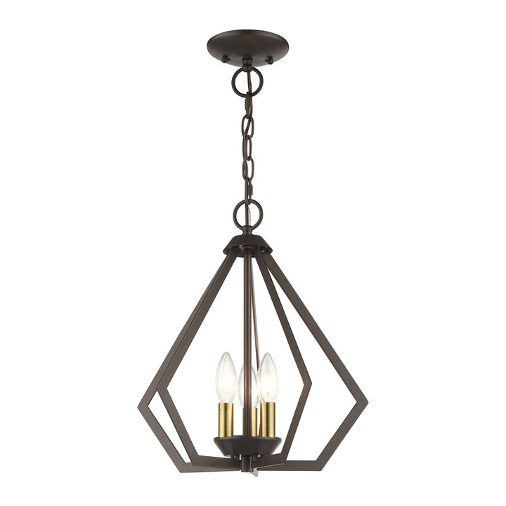 3 Light English Bronze Semi-Flush / Small Pendant
