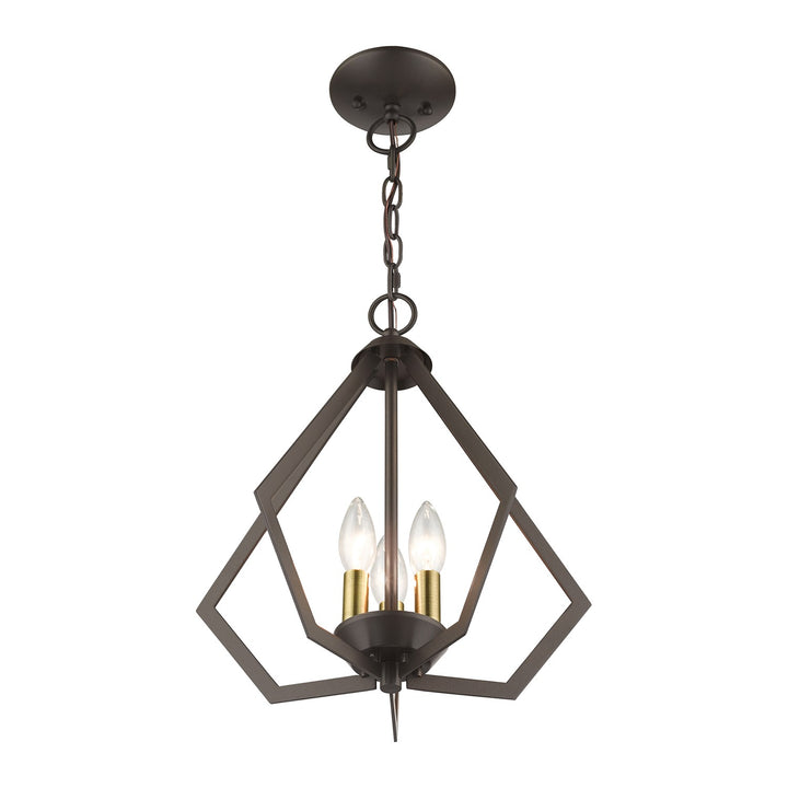 3 Light English Bronze Semi-Flush / Small Pendant