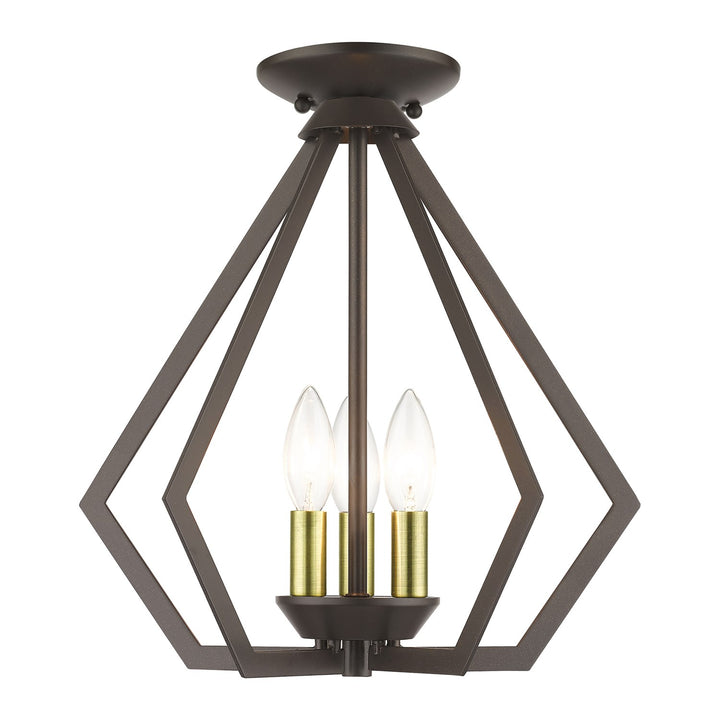 3 Light English Bronze Semi-Flush / Small Pendant
