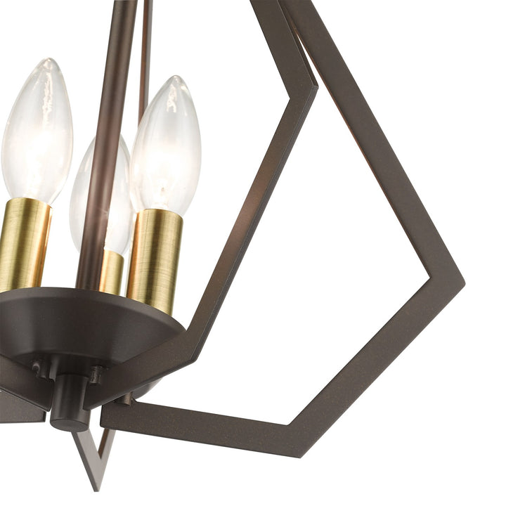 3 Light English Bronze Semi-Flush / Small Pendant