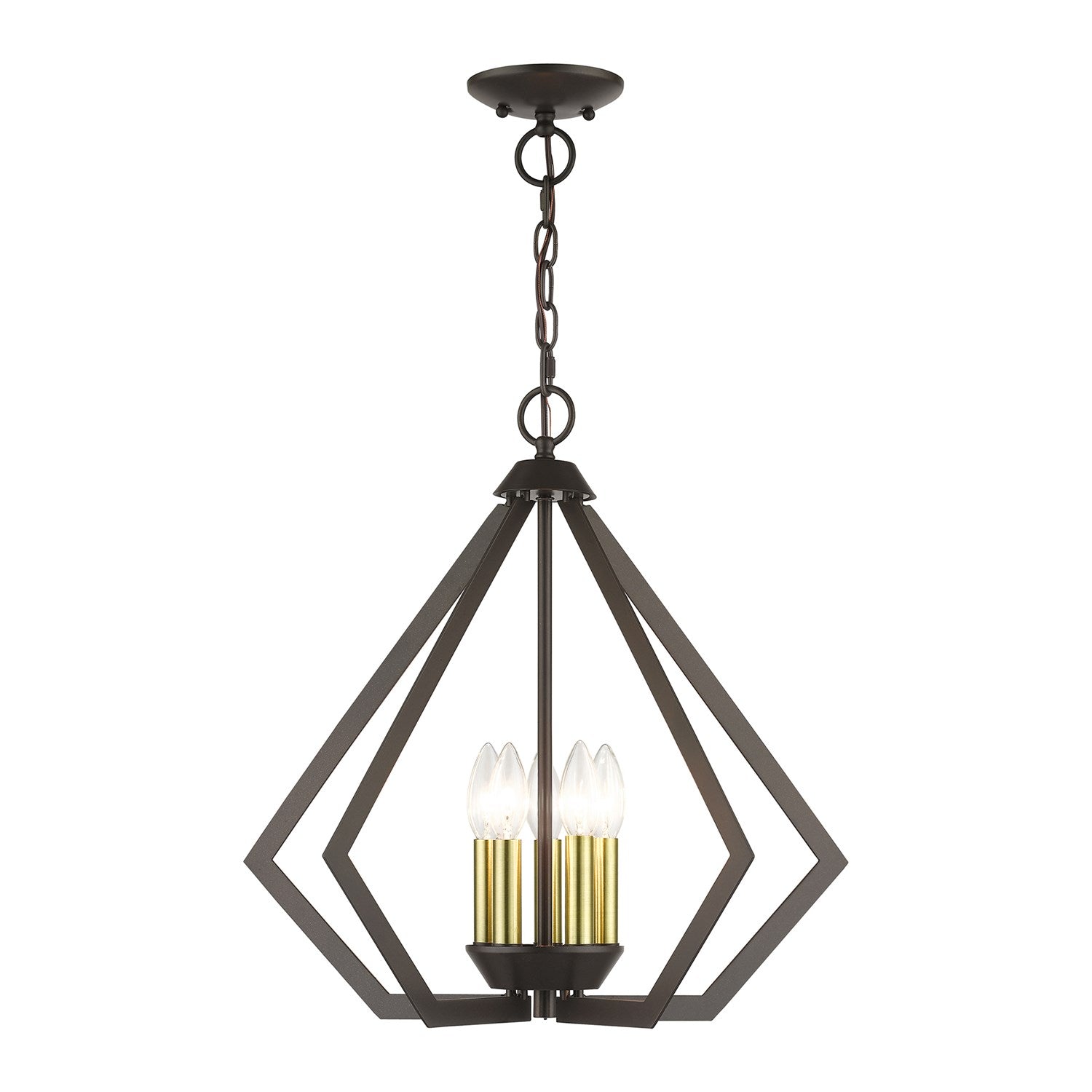 5 Light English Bronze Chandelier With Antique Brass Finish Accents by Livex Lighting